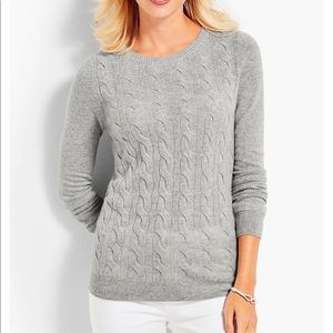 Grey Talbots Cable Knit Sweater w/Buttons